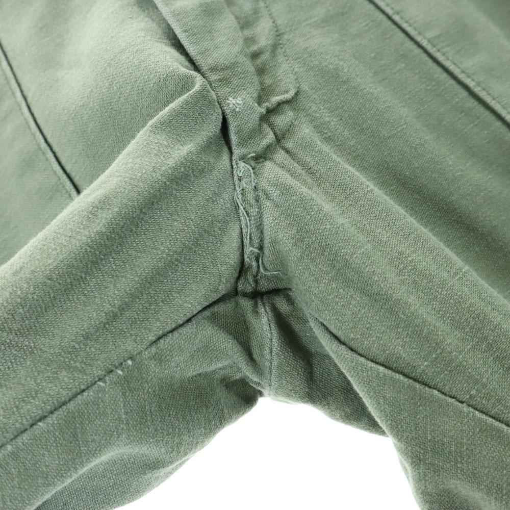 US ARMY 70s DSA Vintage Cotton Satin Baker Pants W28 khaki military Men's Used