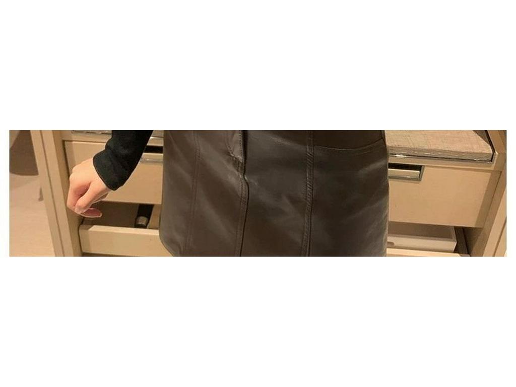 Jarní kožená midi sukně áčkového střihu ve větších velikostech, zeštíhlující černá mini bodycon sukně s vysokým pasem na zimu