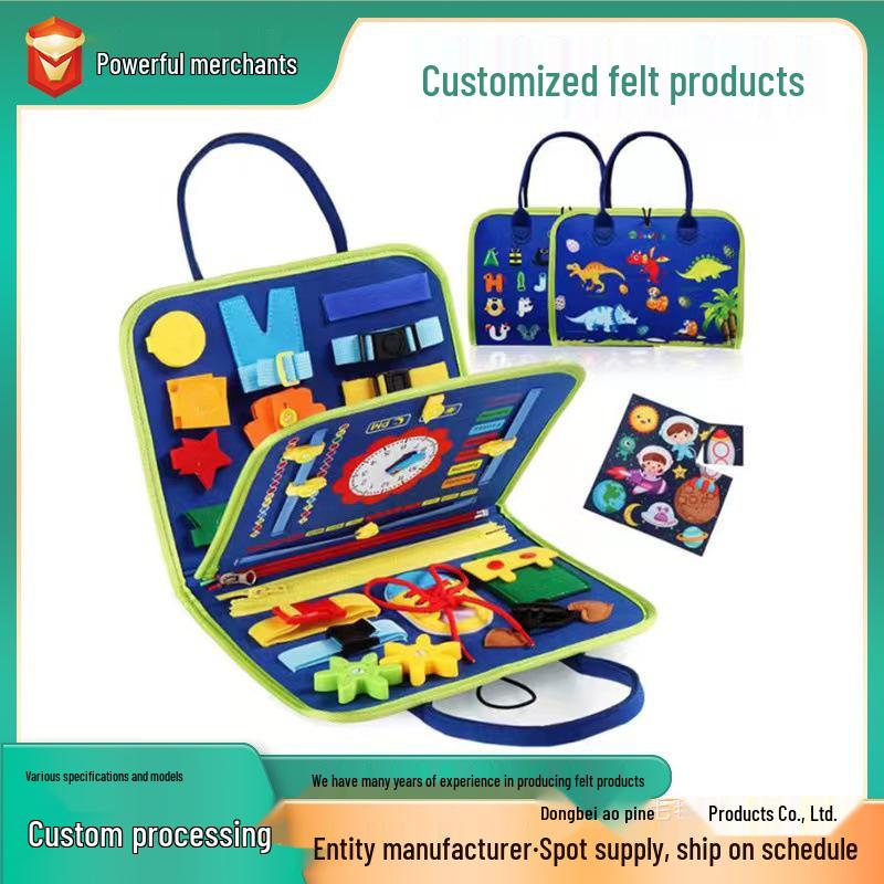 Montessori Toddler Felt Busy Board - Early Education Puzzle & Learning Tool