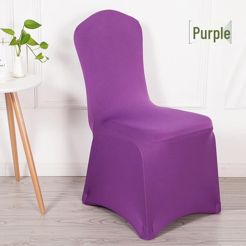 Red and White Stretch Chair Cover - Dustproof, Full Coverage for Banquet, Hotel, or Wedding Chairs.