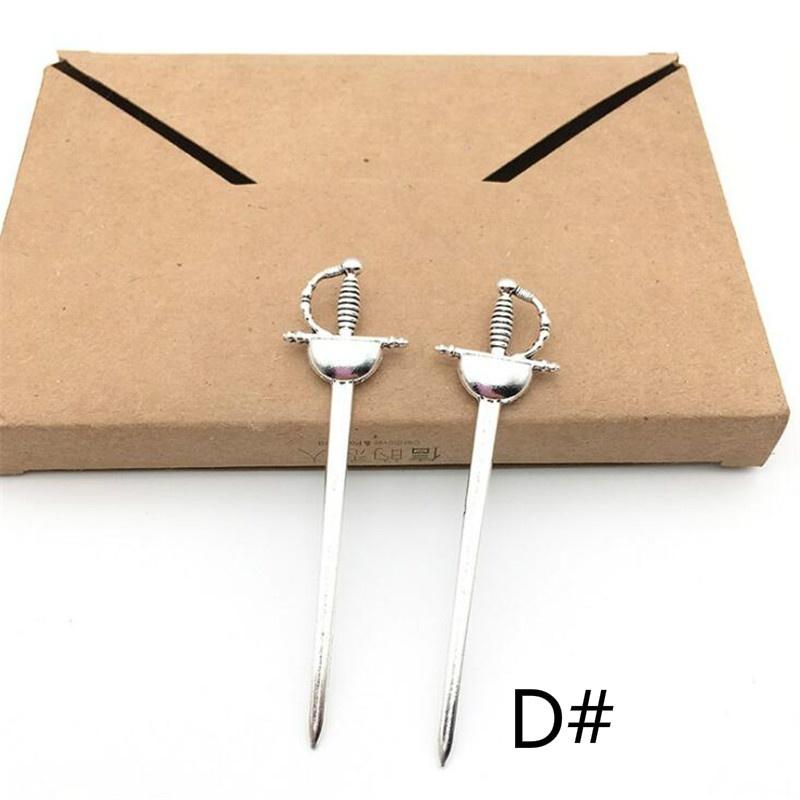 10PCS/Bag Vintage Metal Knife Sword Fencing Charms DIY Fashion Accessories Pendant Charms for Jewelry Making Earrings Bracelet.