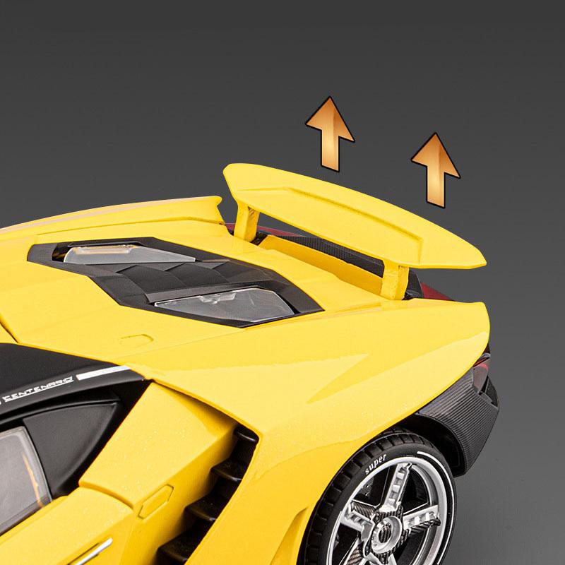1/18 Lamborghini LP770 LP770-4 Alloy Sports Car Model Diecast Metal Track Racing Car Vehicles Model Sound and Light Simulation Kids Toy Gift