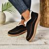 Winter New Style Women's Warm Cotton Shoes, Large Size, Flat Sole, Solid Color, Thick Padding, Thick Material