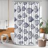1Pc Minimalist Blue Fish Pattern Shower Curtain, Machine Washable Polyester, Suitable For Bathroom Decor.
