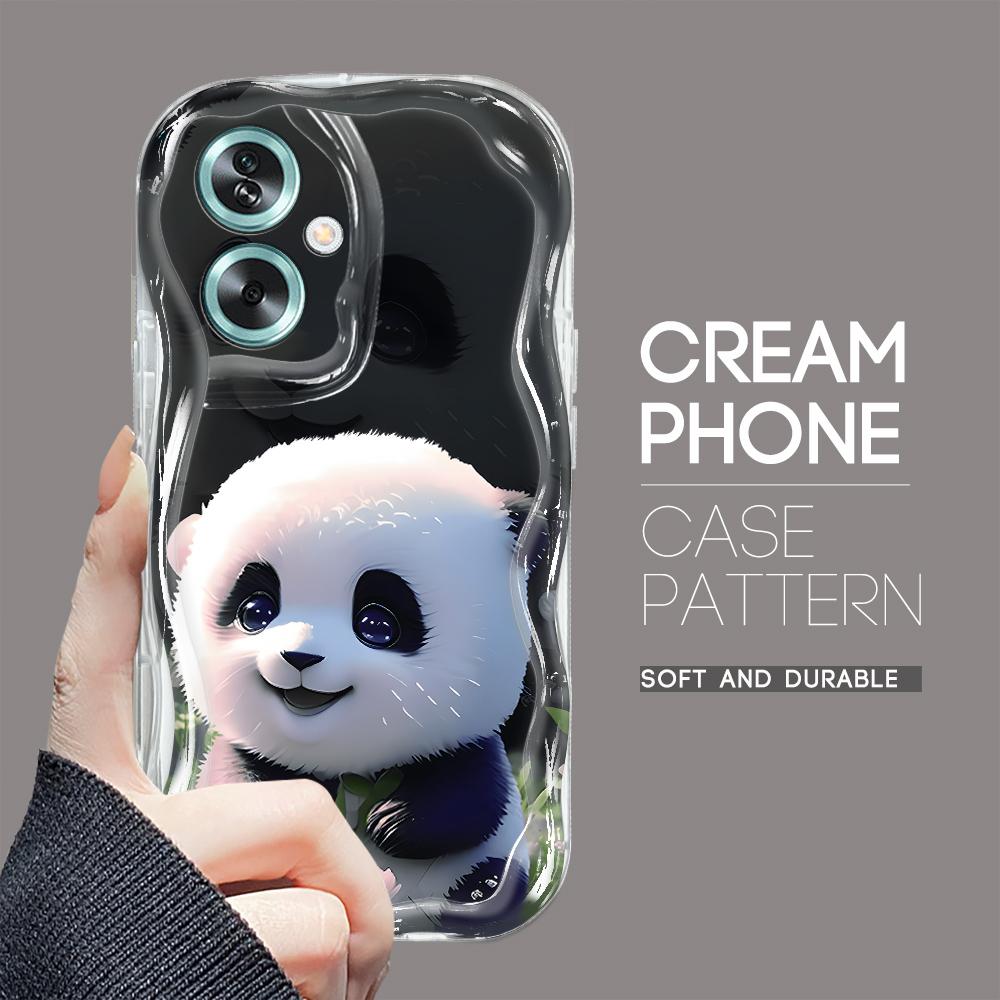 Roztomilý kreslený vzor s krémovou texturou Pouzdro s vlnitým okrajem, měkký silikonový kryt, pouzdro na telefon OPPO Reno Realme