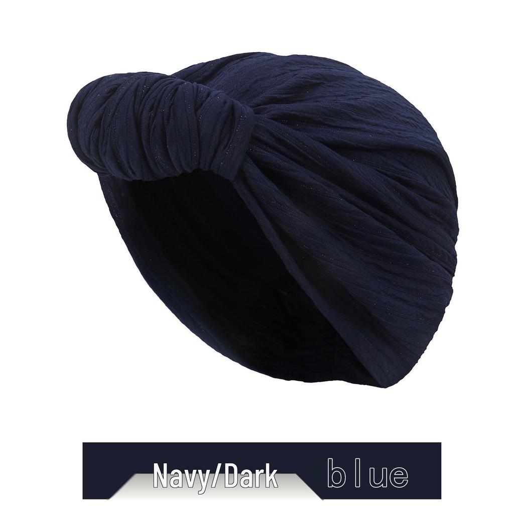 Silver Thread Knotted Headscarf Hat: 2022 Autumn/Winter European & American Fashion.