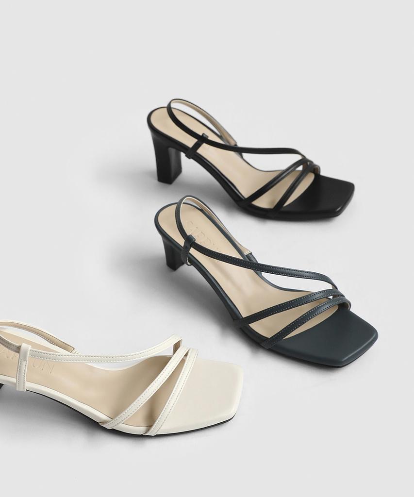 Sappun Cassidy Square Strap Sandal Heel (5/7Cm) (C Type)