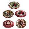 3D Christmas Rug Santa Claus Gnome Quilted Round Floor Mat Optical Illusion Depth Pattern Decorative Area Rug for Living Room Bedroom
