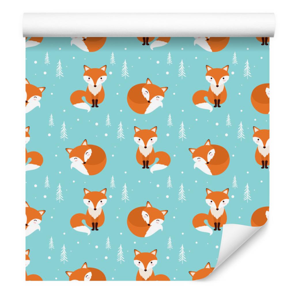 Sleeping foxes in the forest wallpaper for living room and bedroom 50x1000