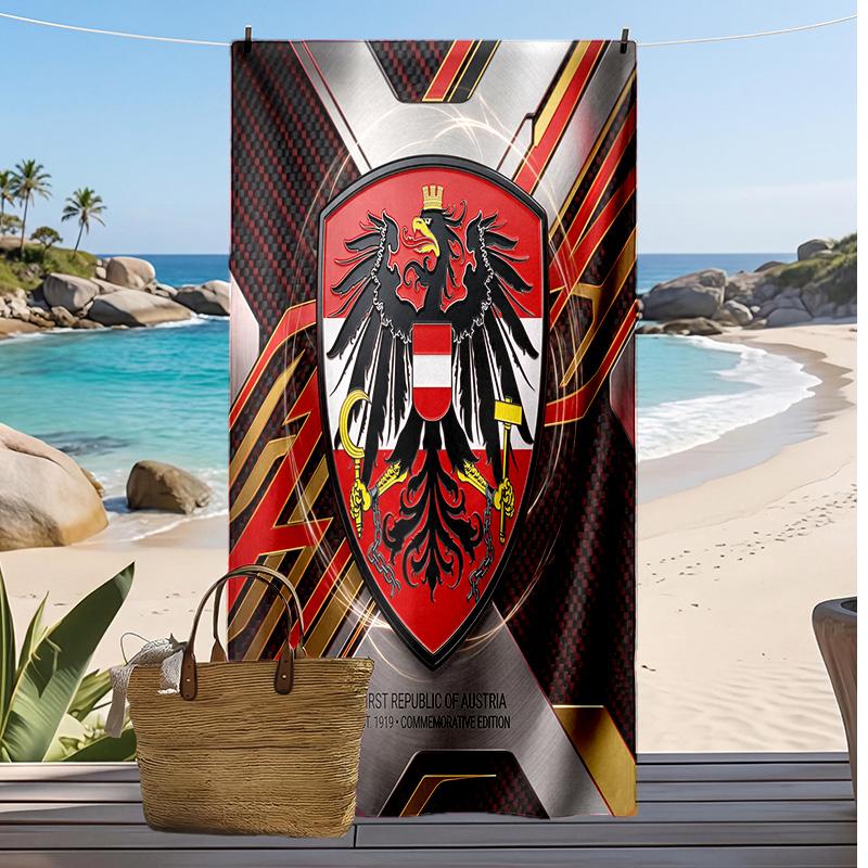 Österreich Fußball Druck Strandtuch Schnelltrocknend Super Saugfähig Weiches Badetuch zum Schwimmen Strand Reisen Fan Souvenir Geschenk