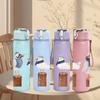 1PC Three Wooden Seagull Bird Print 750ml Color Plastic Sports Water Bottle Leakproof Flip Straw Lid Suitable for Sports Office Home Use
