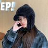 Fluffy Winter Cap Plush Plush Hat Cozy Ear Protection Hat  for Women