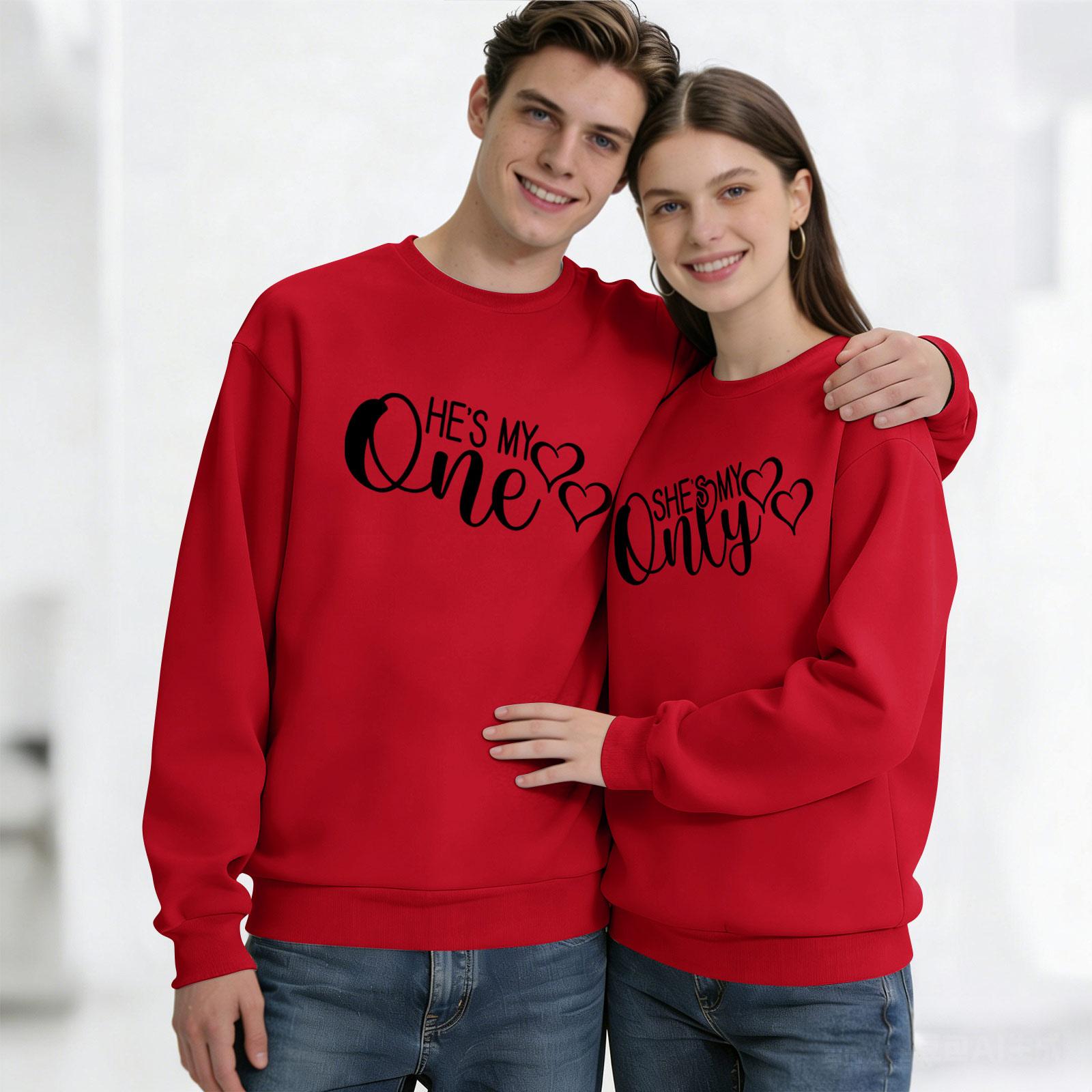 

Men s Round Neck Long Sleeve Top, Unisex, Couple Casual Sports Top Set M червоний