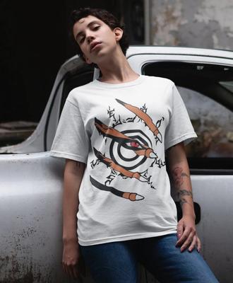Organic Ladies Oversized T-Shirt Mens Womens Tees Top Shippuden Bijuu and Jinchuuriki Kurama 9 Tailed