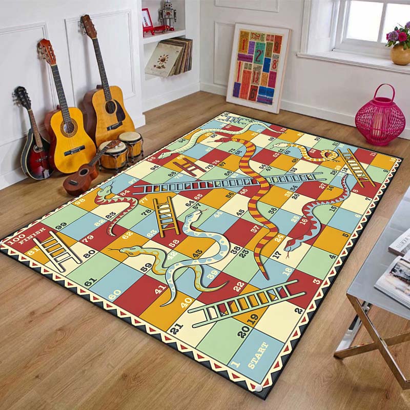

Ковер Игровой Змеи и Лестницы Узор Напольный Ковер Ковры Гостиная Спальня Прикроватная Ванная Комната Напольный Коврик Ковер для Зоны Детская Комната Игровой Коврик 40cm x 60cm