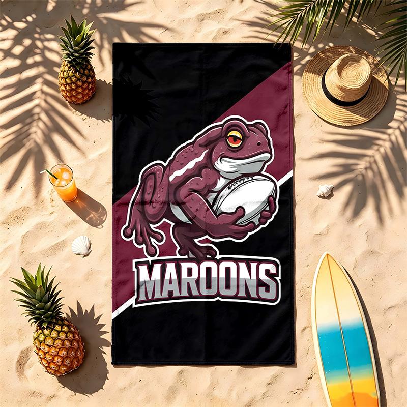 Queensland Maroons (1) Theme Beach Towel Sand Resistant Soft And Comfortable Suitable For The Pool Camping Yoga And Diving A Travel