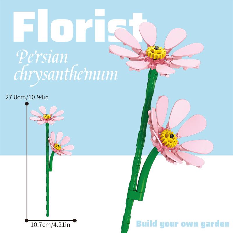 Romantic Eternal Block Flower Bundle Children's Assembly Puzzle Toys Nature Flower Bundle Girl Gifts Festival Gift Toys