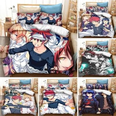 Anime Food Wars Shokugeki no Soma Bettwäsche-Set, Bettbezug, Schlafzimmer-Tröster, Twin King Size, Bettbezug, Heimtextilien