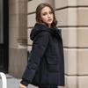 Cappotto da donna autunno e inverno, nuovo stile corto, con cappuccio, caldo e spesso, casual, in cotone, tendenza