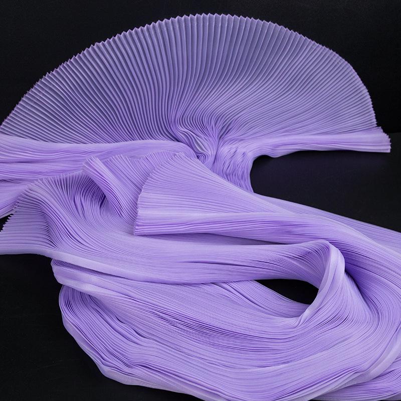 Pleated White Organza Crinkle Fabric for Evening Dress Decoration