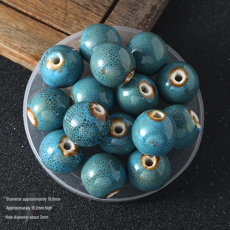 16mm Retro Ceramic Beads for DIY Bracelets & Necklaces