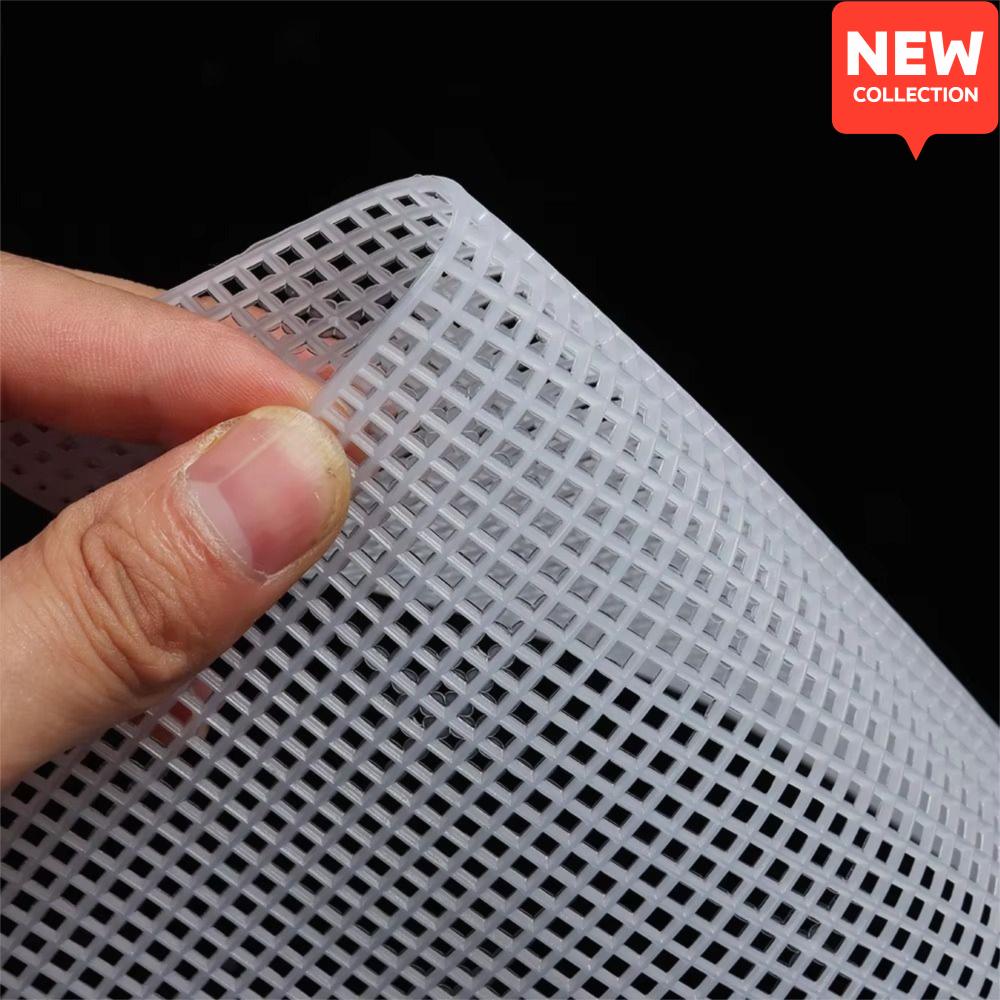 DIY Crafting Plastic Bag Mesh Grid Black White Durable Canvas Bag Sheets 33x50CM Mesh Cloth