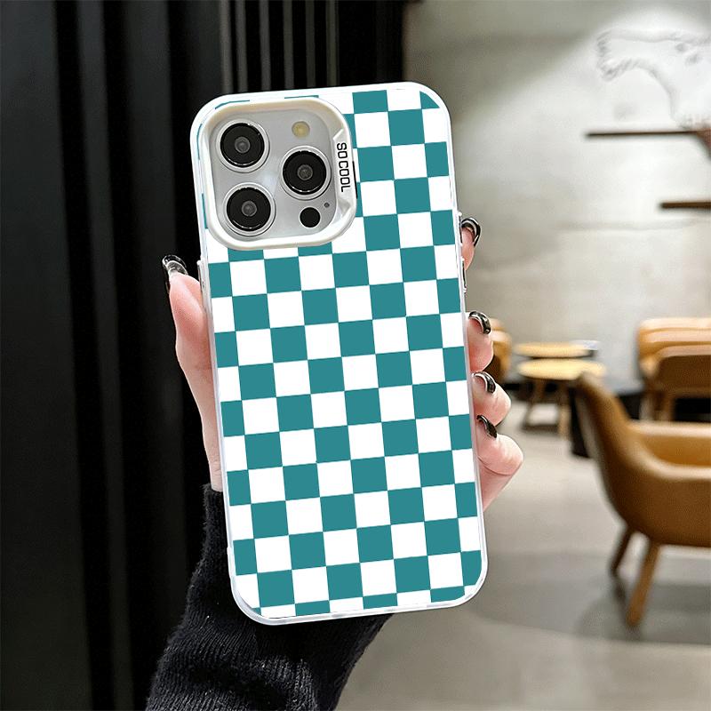 Retro Classic Chess Board Grid Shockproof Phone Case for iPhone 17 Air 16 16E 15 Pro Max 14 Plus 13 Mini 12 Back Cover Anti Fall