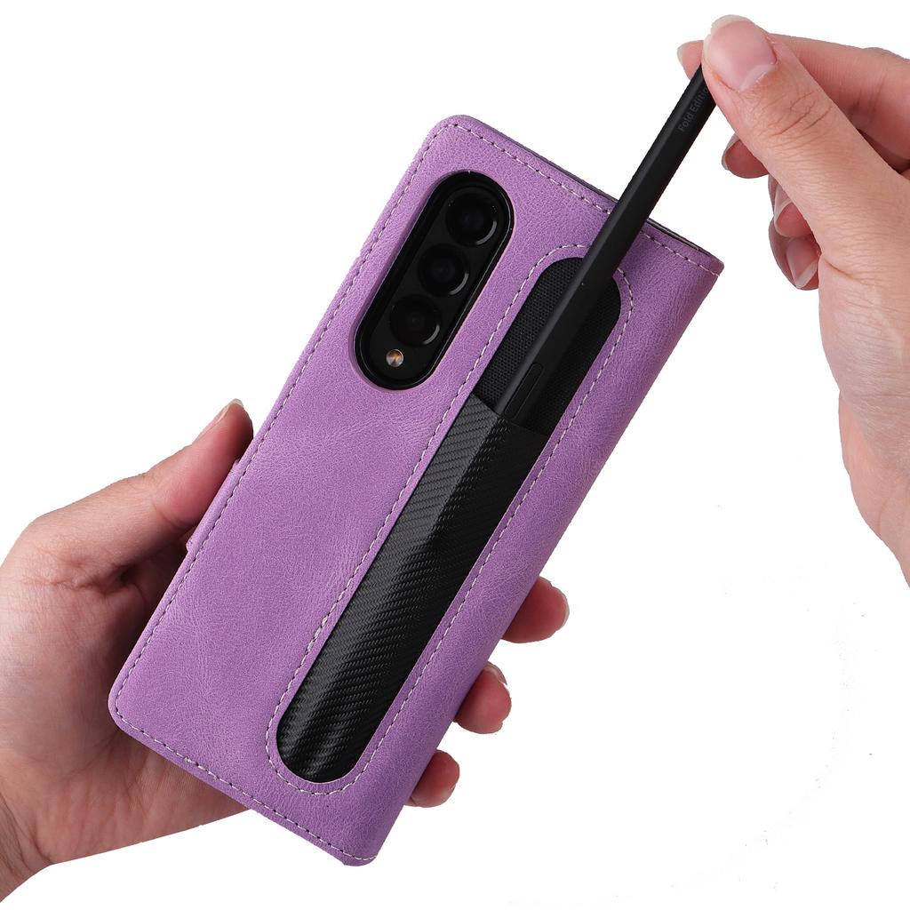 Comfortable Leather Wallet Case For Samsung Galaxy Z Fold 3 Fold3 Full Protection Card Slot Cover Coque Fundas
