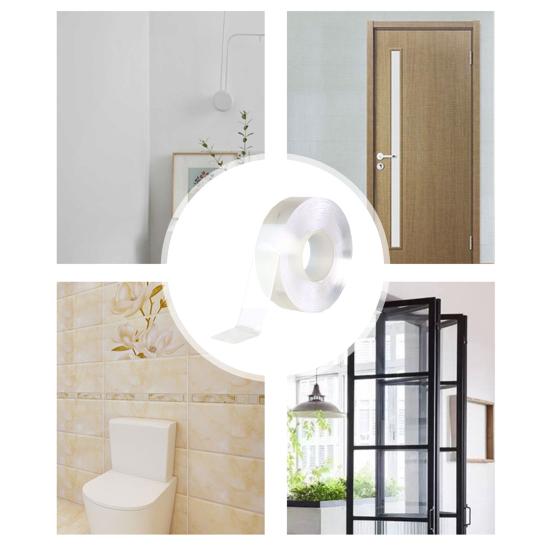 1 Roll 200/300/500CM Nanometer Tape Waterproof Double Sided Heavy Duty Strong Adhesive Tape Removable Traceless Multipurpose