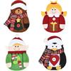 8 Pieces Christmas Tableware Holder Set, Santa Claus Snowman Reindeer Bear Knifes Forks Spoon Silverware Pocket Bags for Xmas for Thanksgiving New