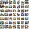50pcs Famous City Stickers Travel Postcard DIY Gift Graffiti PET Decal for Phone Luggage Laptop Scrapbook Waterproof Sticker