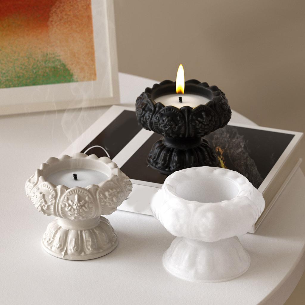 Creative Silicone Mold Lotus Shape Tealight Holder Moulds Candle Cup Moulds Suitable for Hand-Making Candle Cups