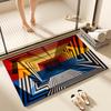 Geometric Dirt-Resistant Entrance Floor Mat - Easy To Clean & Wear-Resistant, Decorative Entryway Foot Mat