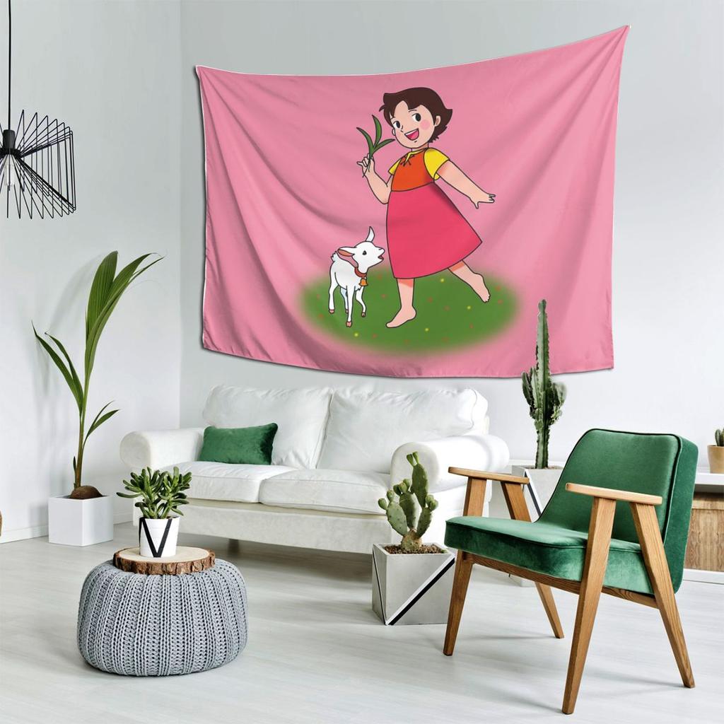 Heidi Cartoon 70s Tapestry Decor Art Aesthetic Tapestries for Living Room Bedroom Home Wall Cloth Wall Hanging