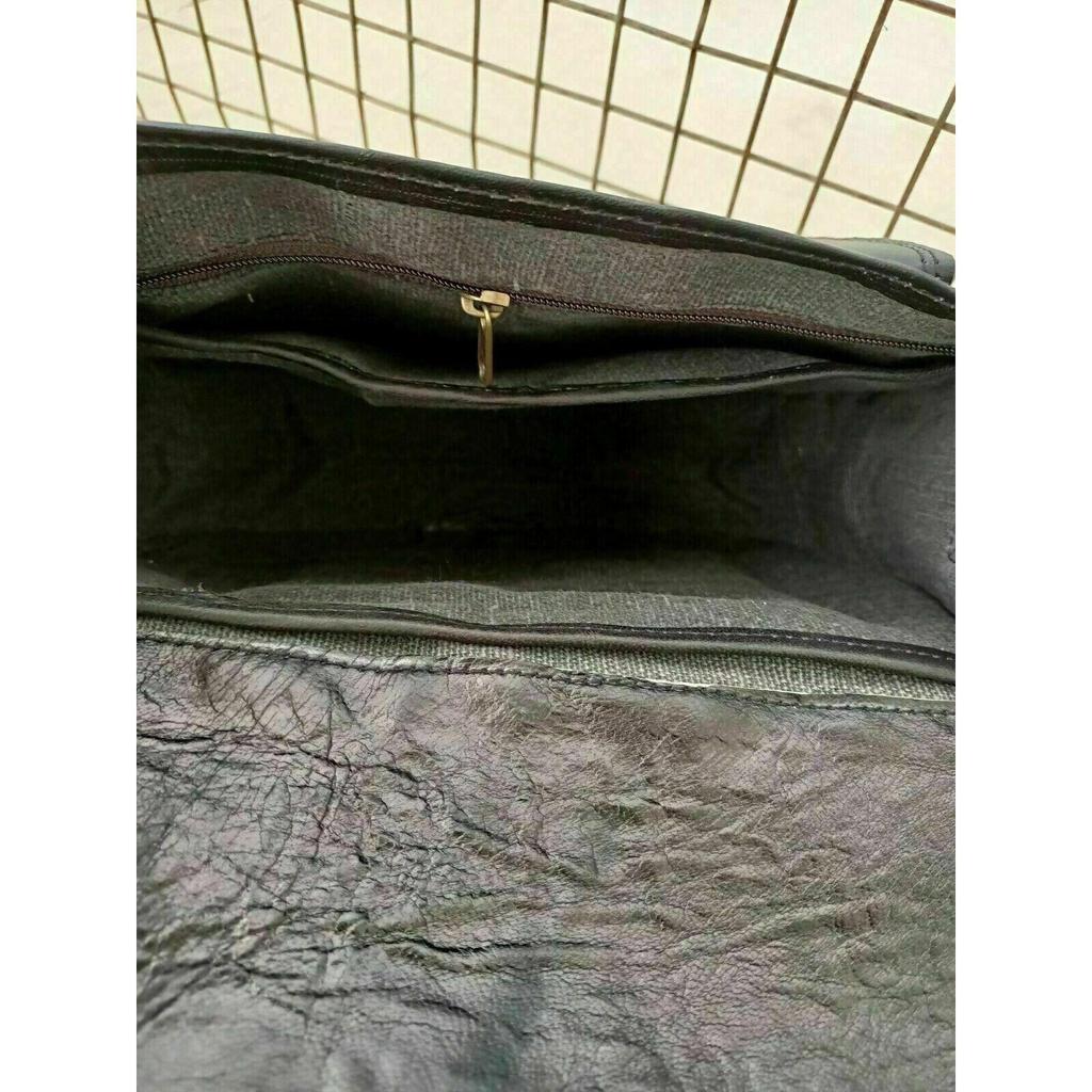 Handmade Black Leather Shoulder Bag Women's Satchel Sling Messenger Cross Body