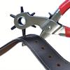 Rotary Punch Pliers Set 1 Oval Hole + 2 Flat Holes + 3 Round Holes for Leashes, Harnesses, Straps, Dog Collars, Saddles, Shoes, Fabrics and Others