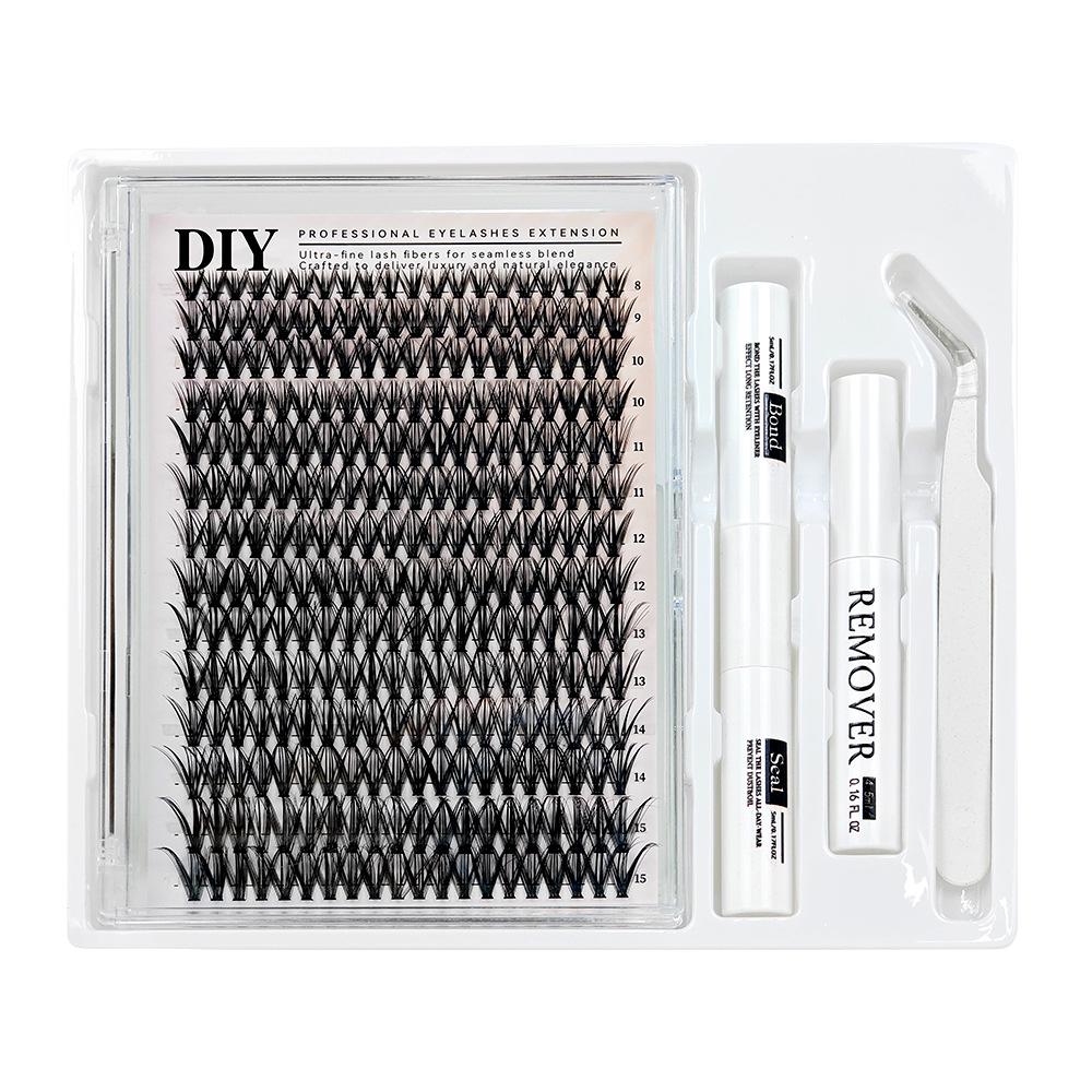 European Eyelash Book Set - 40D/60D/80D Segment Clusters, DIY Dense Curl, 32 Rows, Large Capacity