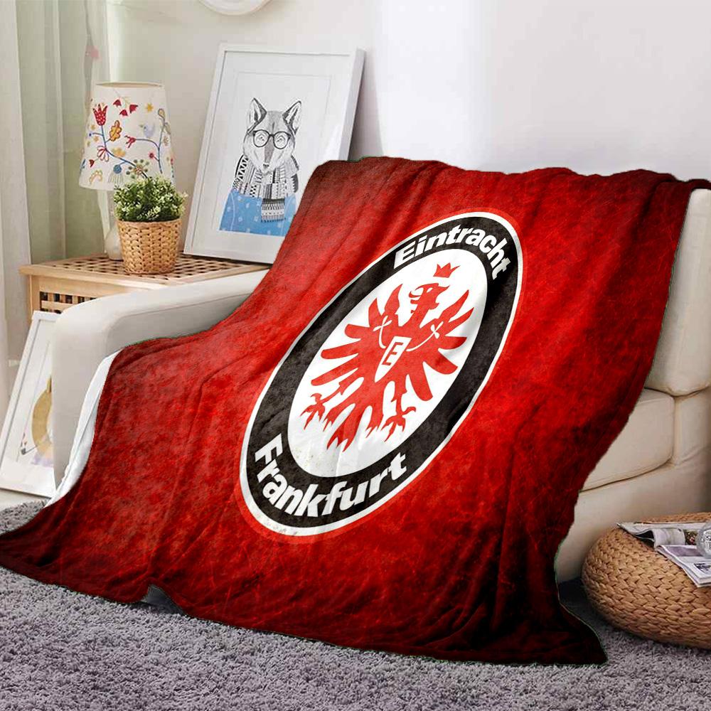 Flaming Heart Frankfurt Emblem Flannel Blanket, Soft Polyester, Modern Design, All-Season for Camping, Travel, Gifts for holidays or birthdays