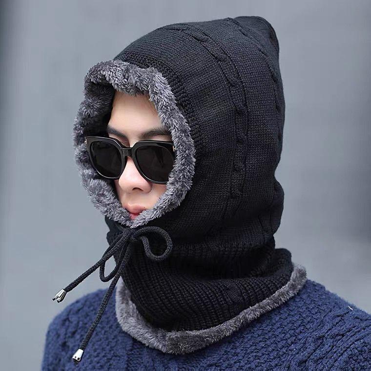 

Winter Men s Warm Knitted Hat Cycling One Piece Windproof Neck Ear Guard Head Wrap Pullover Cap