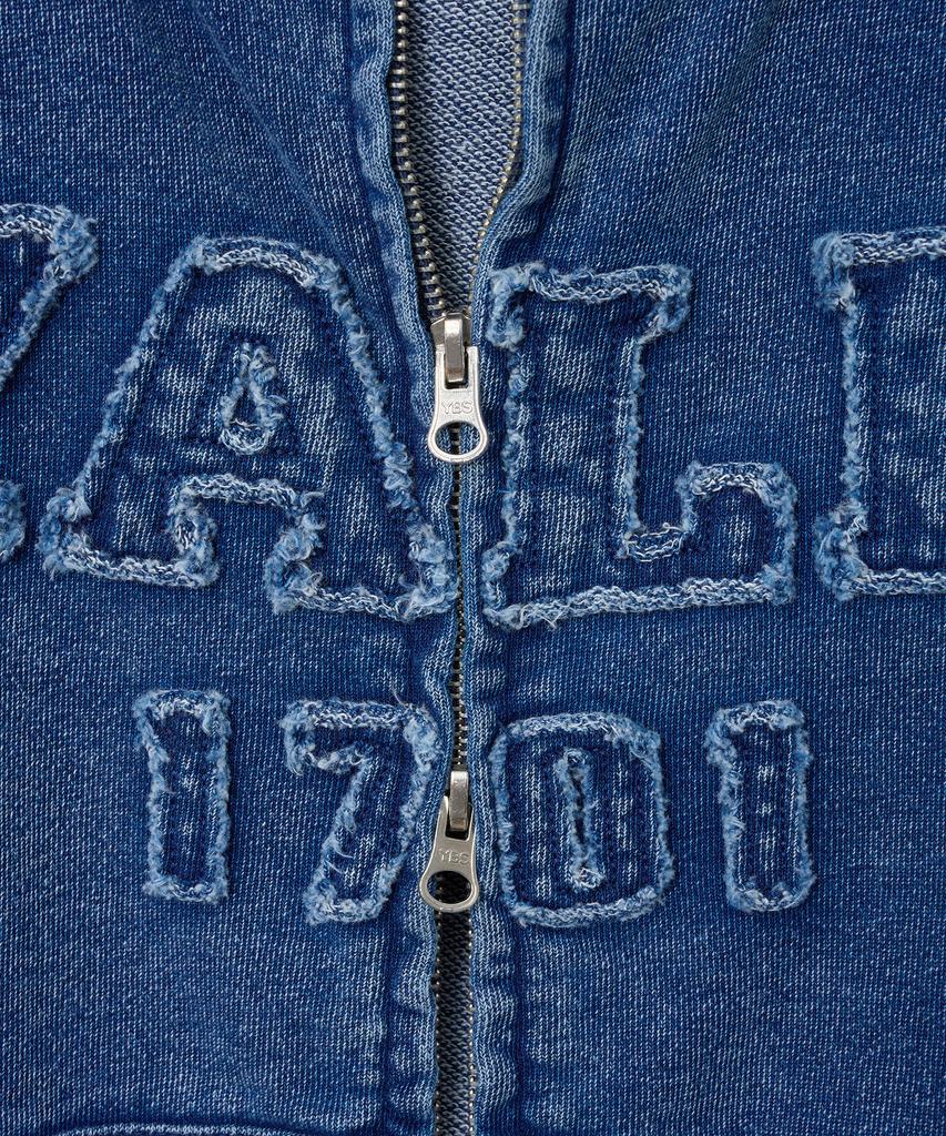 Yale Pigment Applique Zip-Up Hoodie_Navy