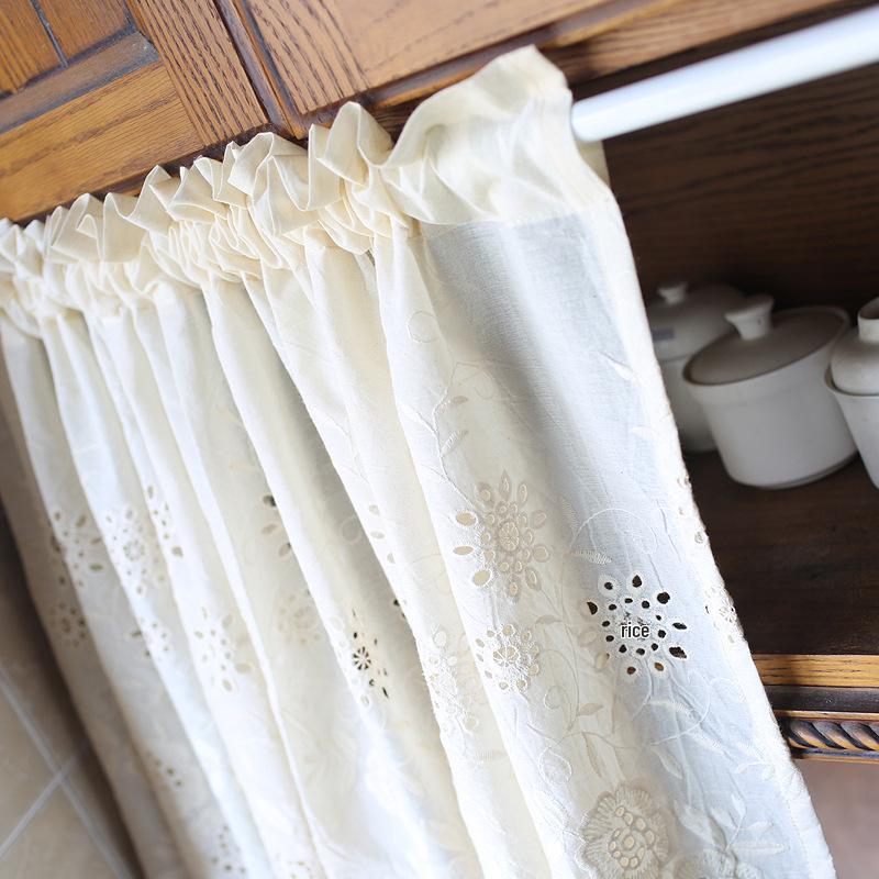 Cortinas Cortas de Café Estilo Country Americano – Diseño de Media Cortina