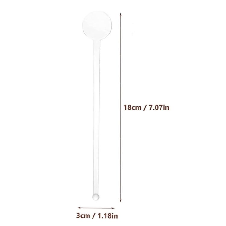100 Stück Klare Plastik Cocktail Rührstäbchen Runde Spitze Stick für Kaffee und Getränke