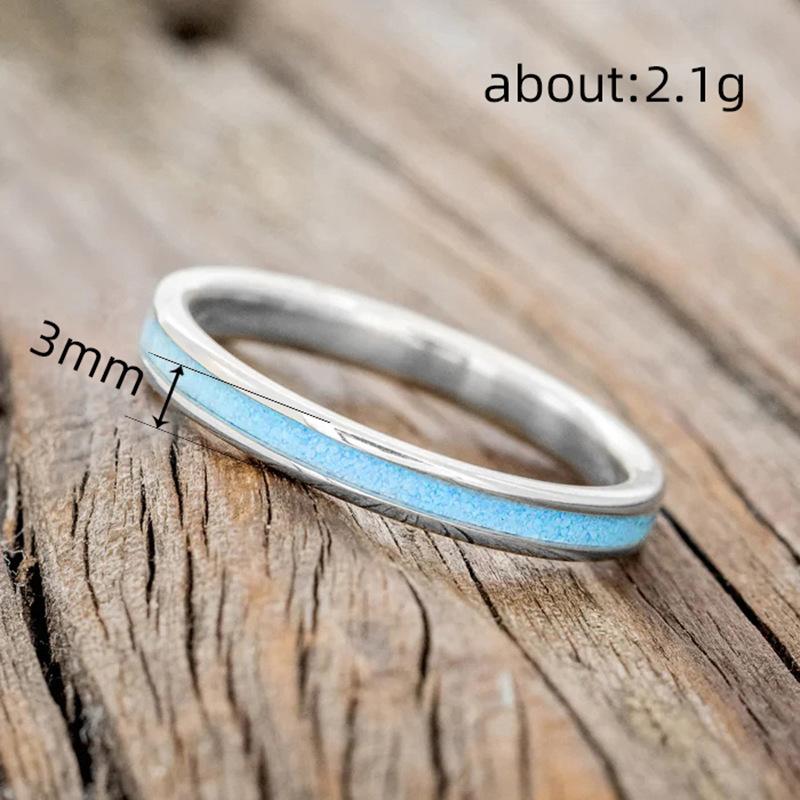 Bague Huitan Émail Bleu pour Femme Design Élégant Simple Accessoires de Fête Mariage Mode Polyvalente Quotidienne Métal Couleur Cuivre Bijoux