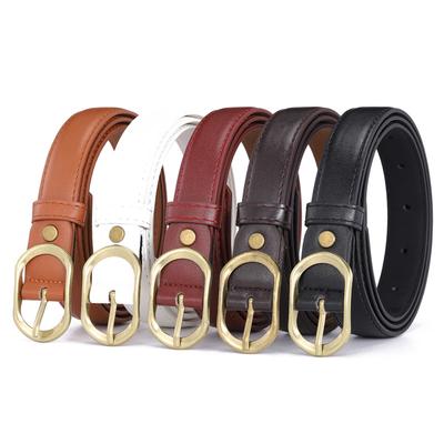 Women'S Oval Japanese Buckle Jeans Belt Decorative Thin Belt 5 Colors
