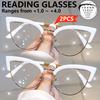 2pcs Minimalist Cat Eye Glasses for Women Men, Computer Eyewear, Suitable for All Kinds of Faces