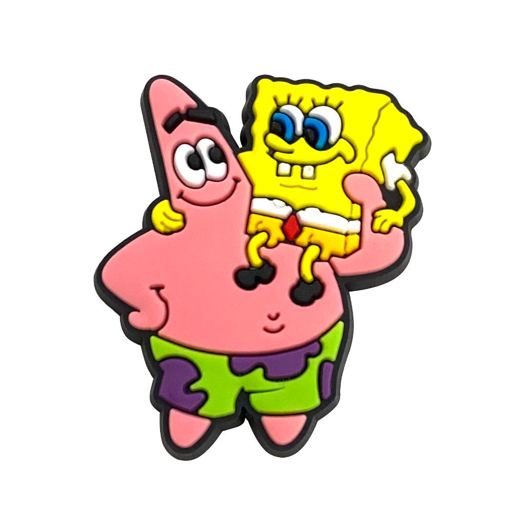 SpongeBob Series Clog Shoe Charms - 32 Soft Rubber DIY PVC Ornaments & Buckles