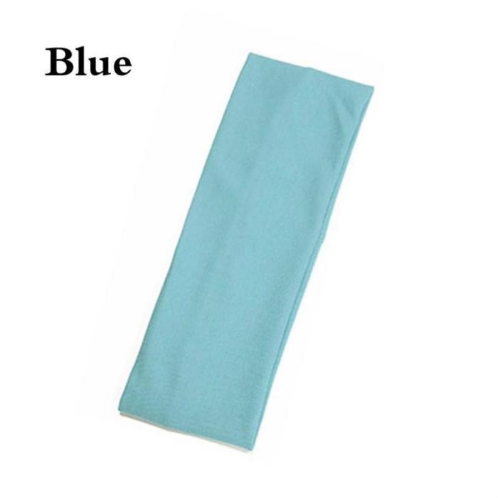 2PC Sweat Absorb Soft Wide Cotton Elastic Headband Running Yoga Stretch Hairbands Women Colorful Sports Headband
