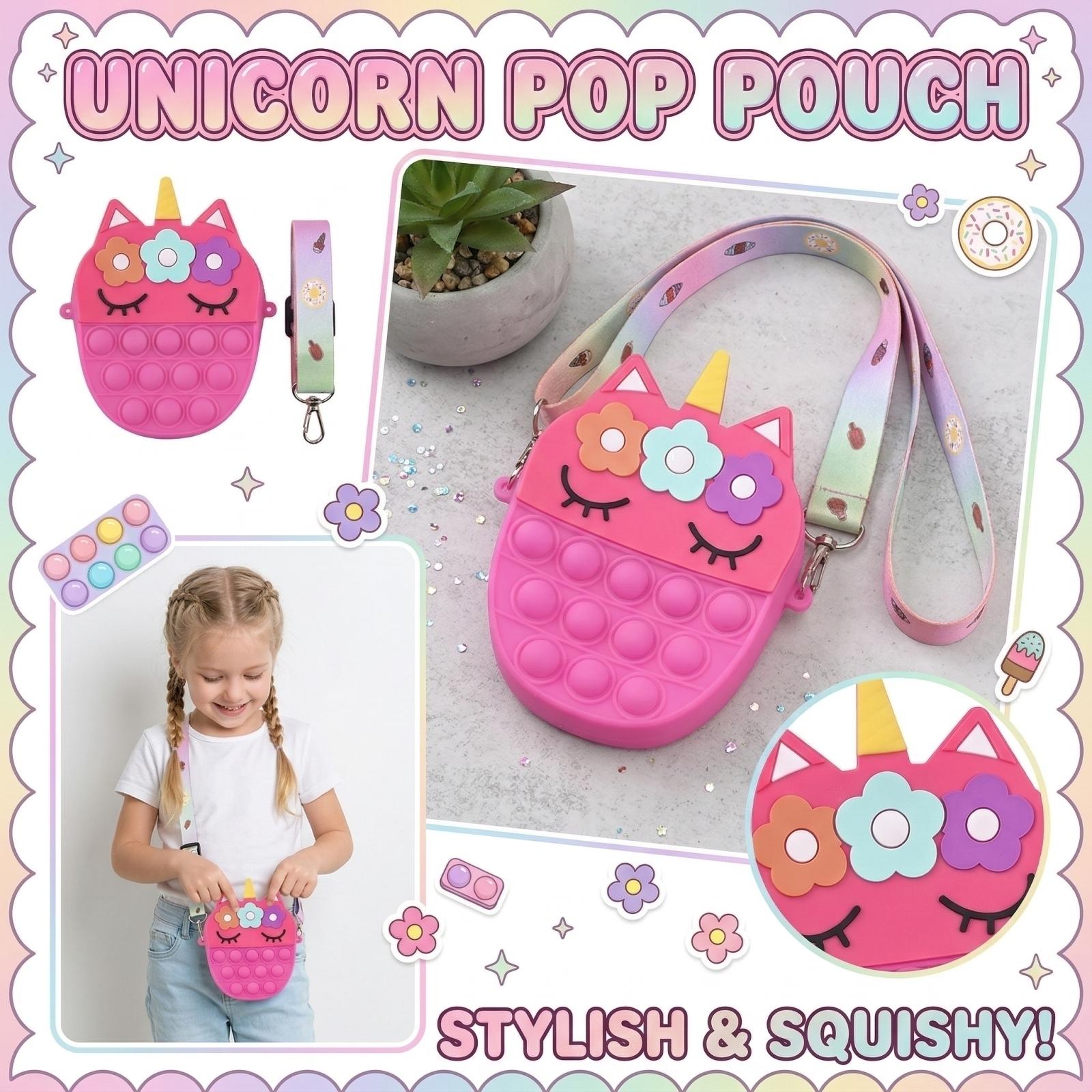 

Colorful Cartoon Silicone Coin Purse Crossbody Backpack Stress Relief Children s Zipper Bag One Size горячий розовый