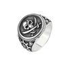 Vintage Men's Pirate Signet Double Knife Skull Ring Golden/Silver Stainless Steel Compass Goth Punk Ring