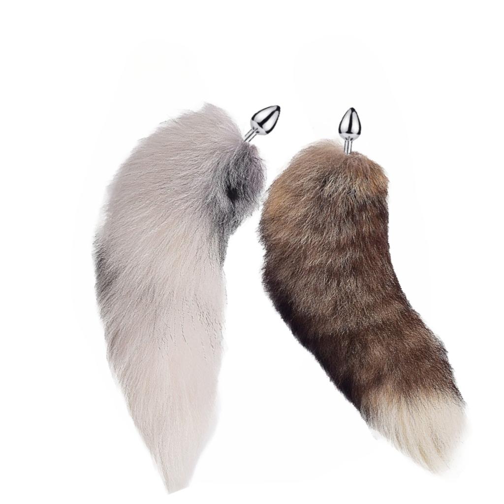 Anal Plug with Real Fox Tail for Woman Separable Cosplay Butt Plug Anal Adult Products Masturbator Man Female Couples Sex Toys